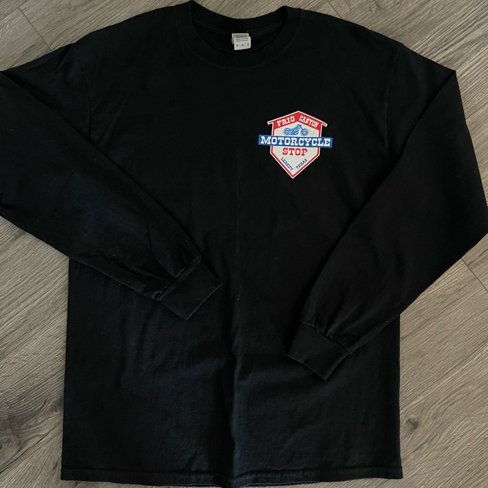 Frio Canyon Motorcycle Stop Leakey Texas‎ Men’s Long Sleeve Size Medium